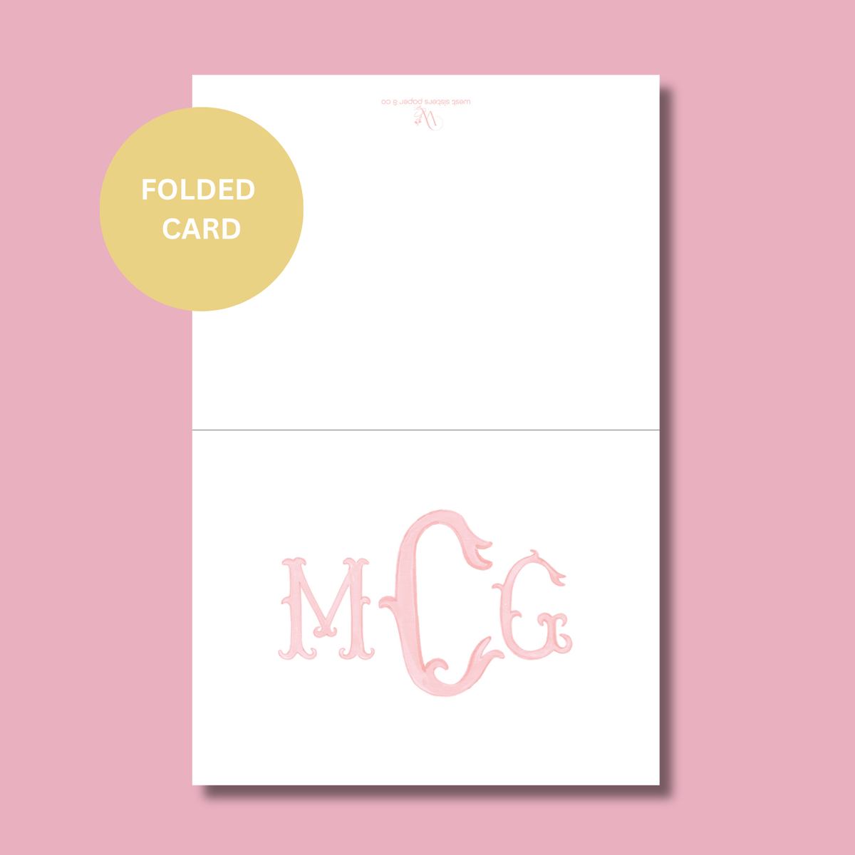 Flourished Monogram Folded Stationery