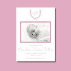 Floral Monogram Birth Announcement