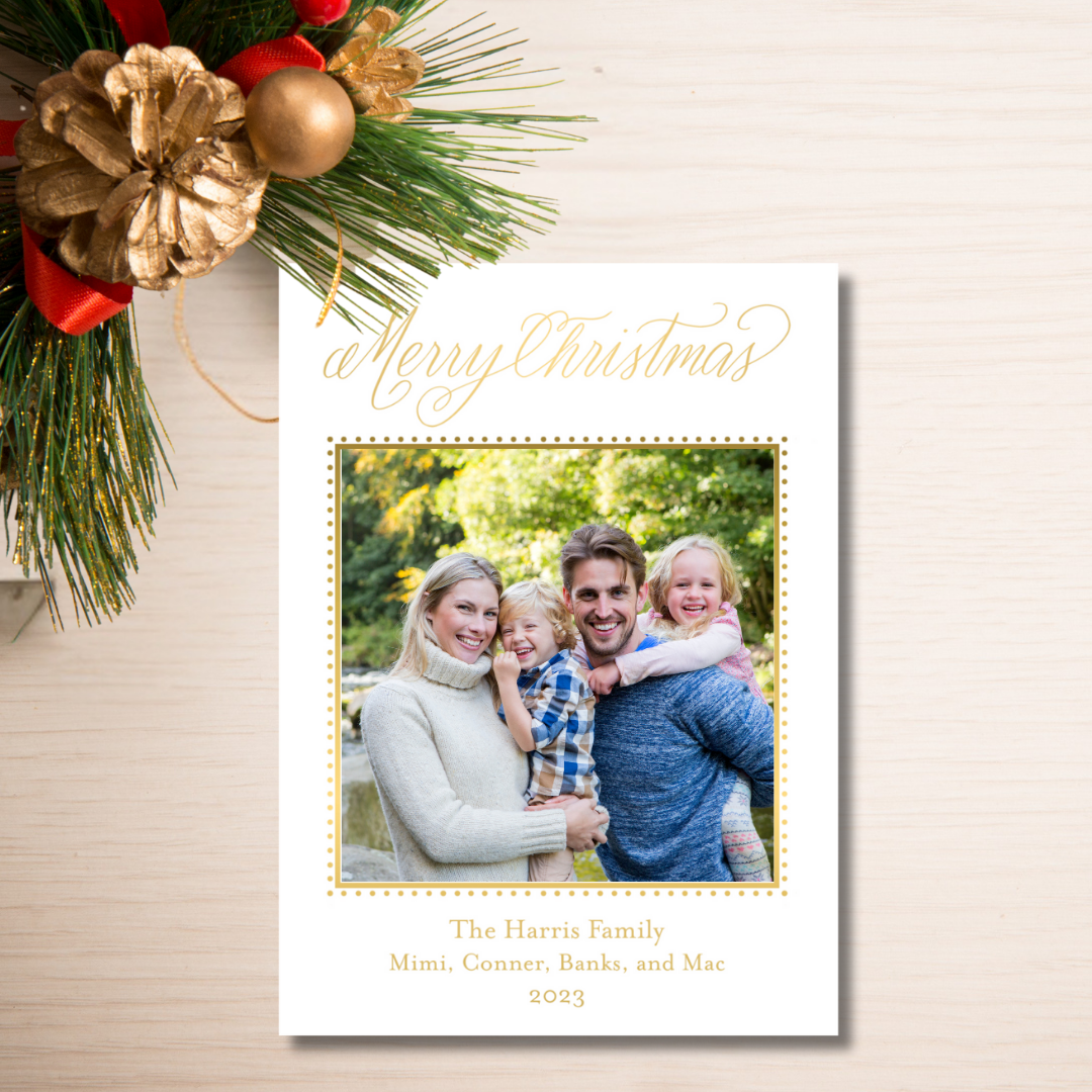 Gold Merry Christmas Card
