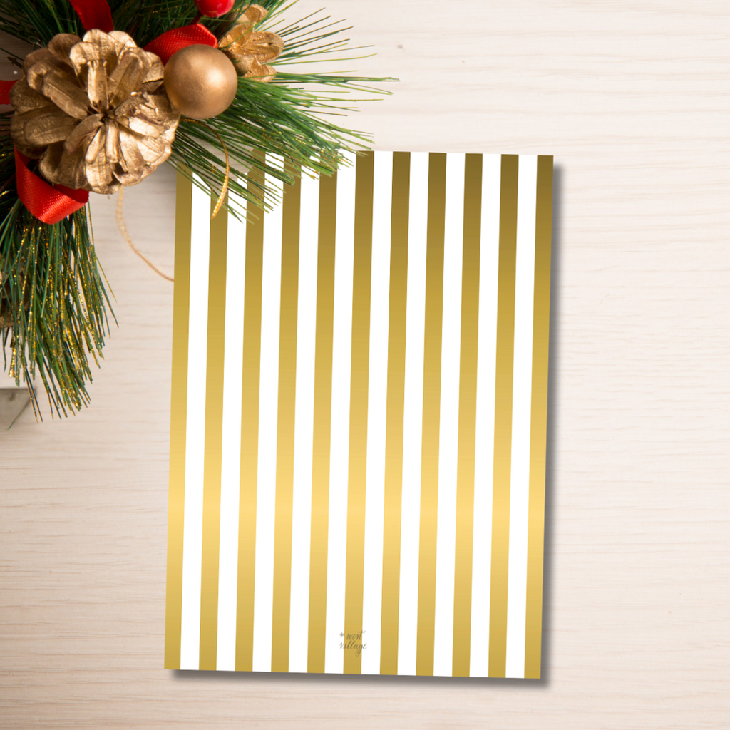Gold Merry Christmas Card
