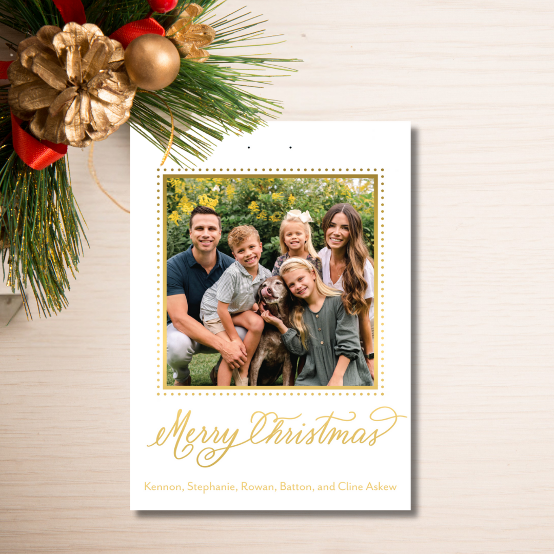 Gold Merry Christmas Card