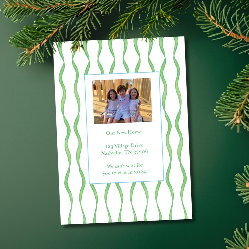 Green Ribbon Merry Christmas Card