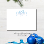 Blue Bow Merry Christmas Card