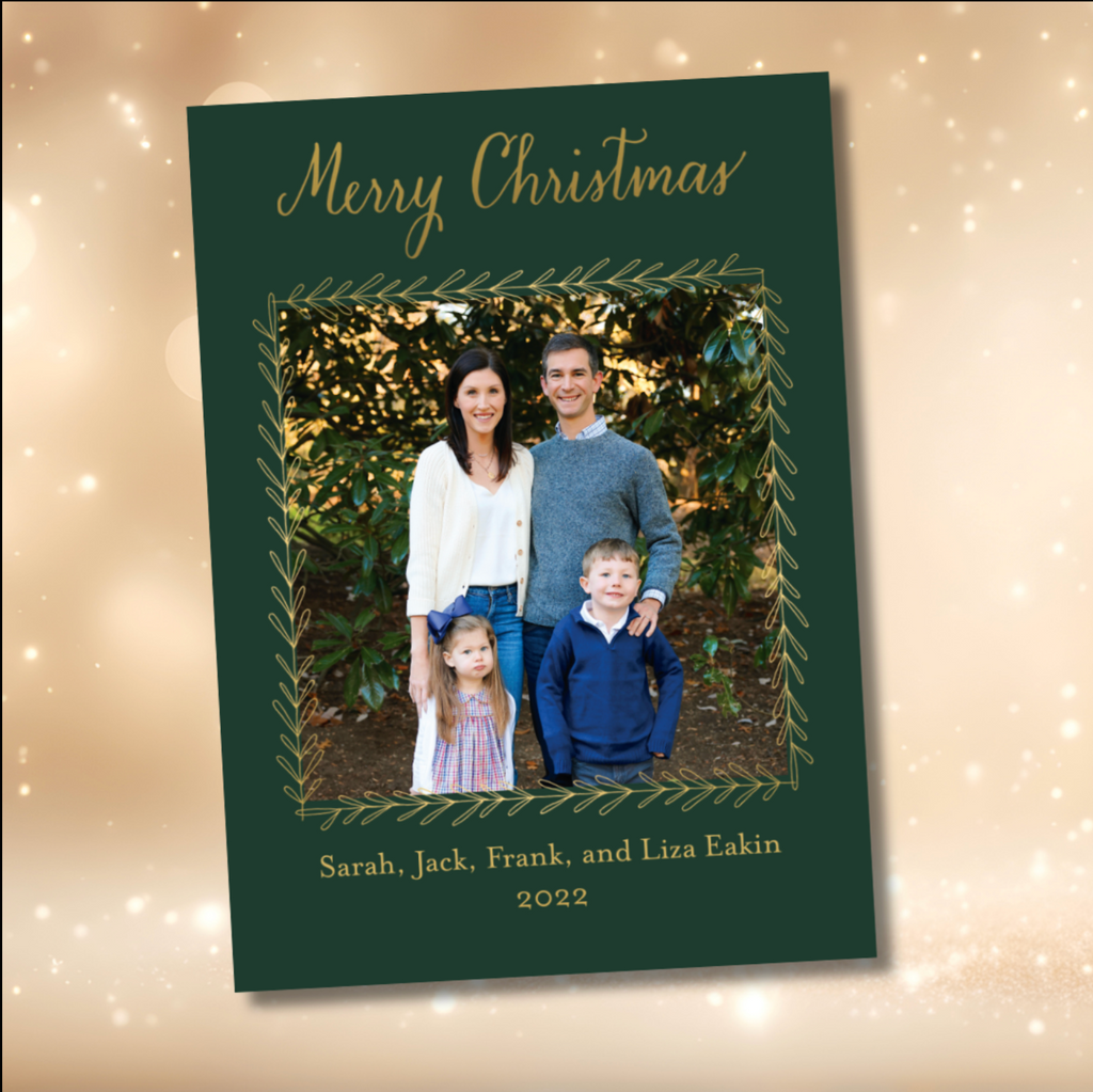 Green and Gold Vine Card