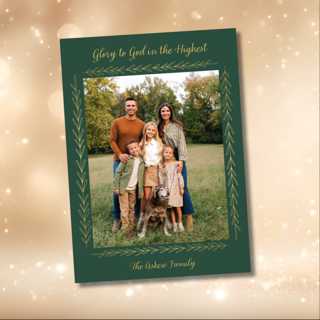 Green and Gold Vine Card
