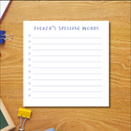 Square Spelling Words Notepad