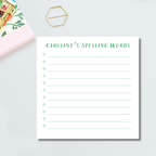 Square Spelling Words Notepad