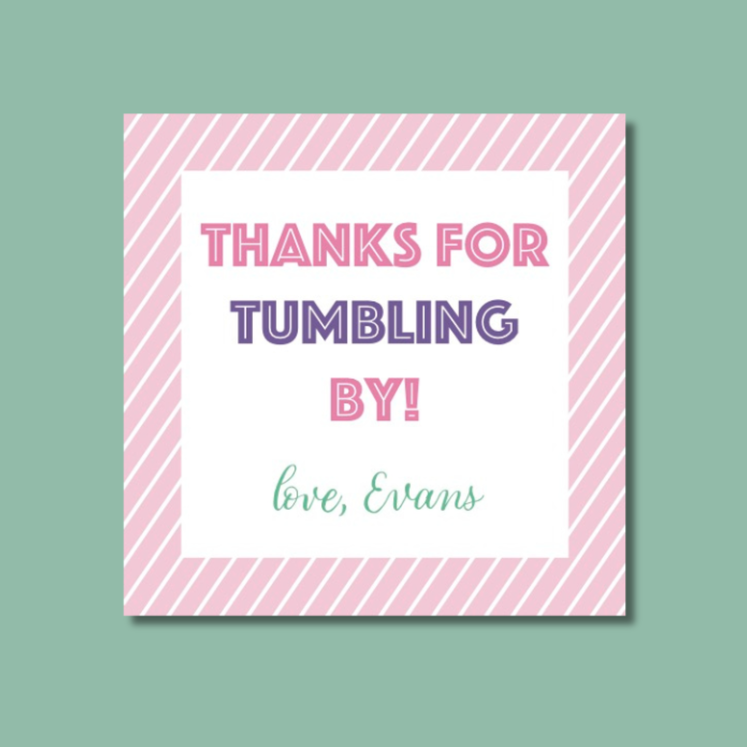Tumbling Party Tag