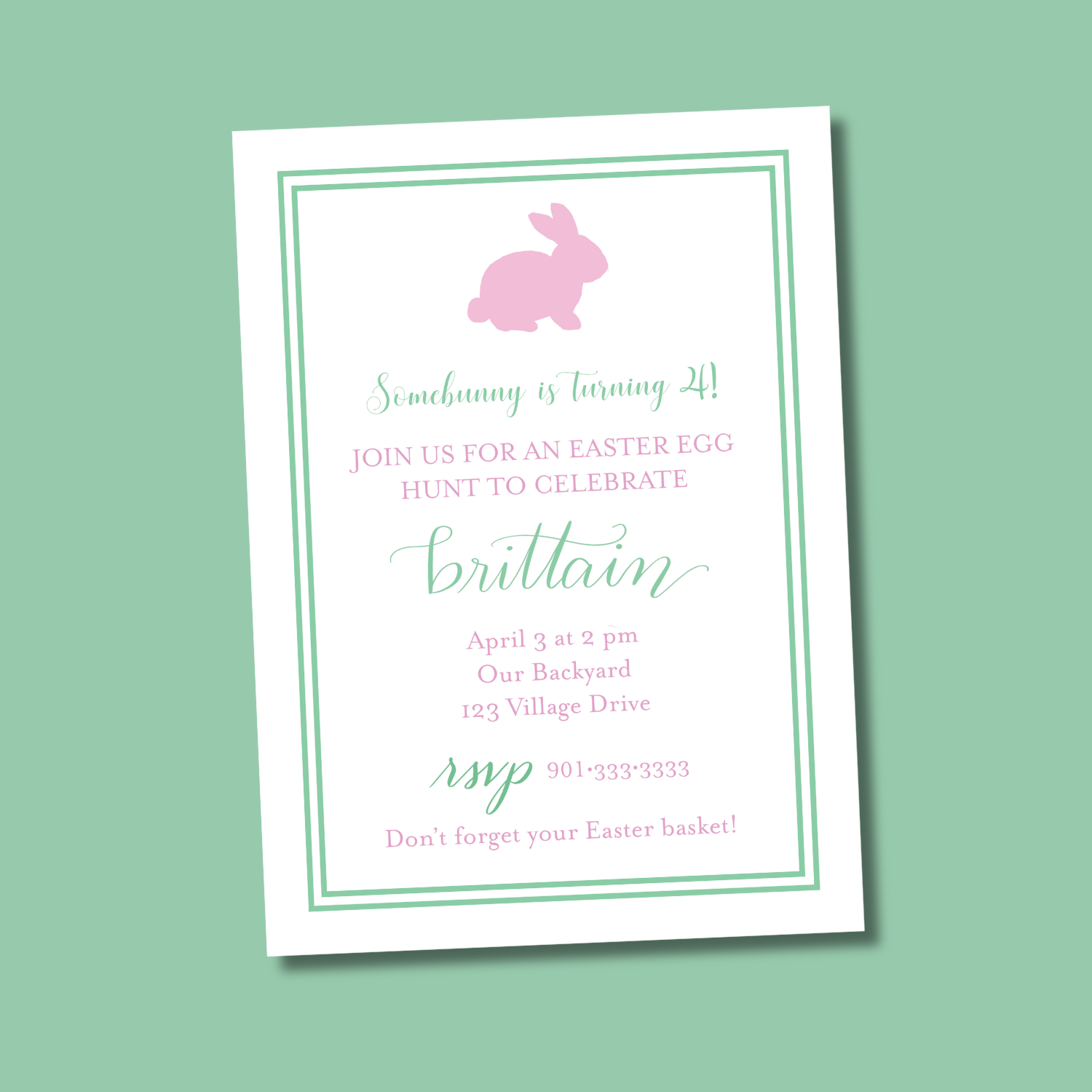 Bunny Invitation