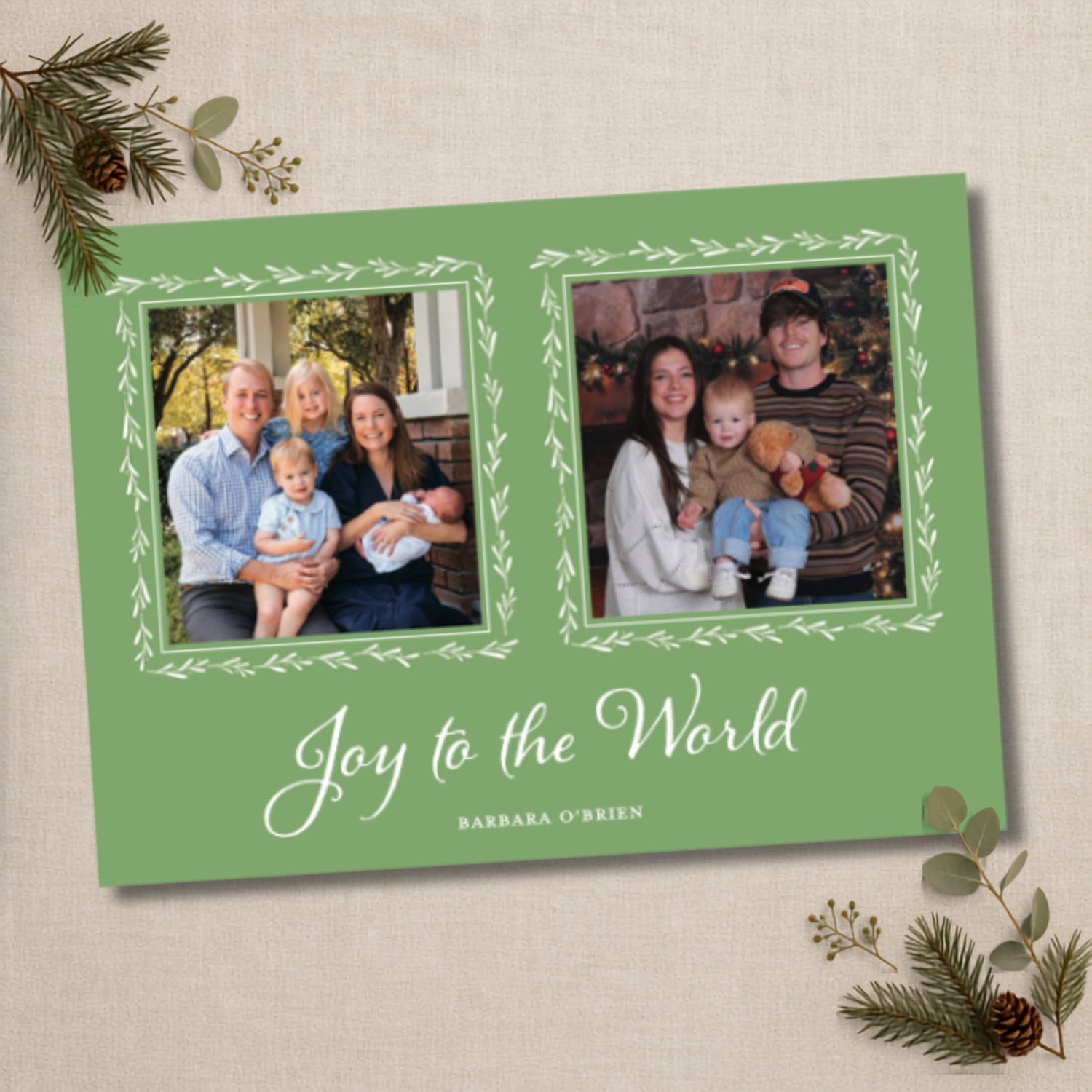 Green & White Card
