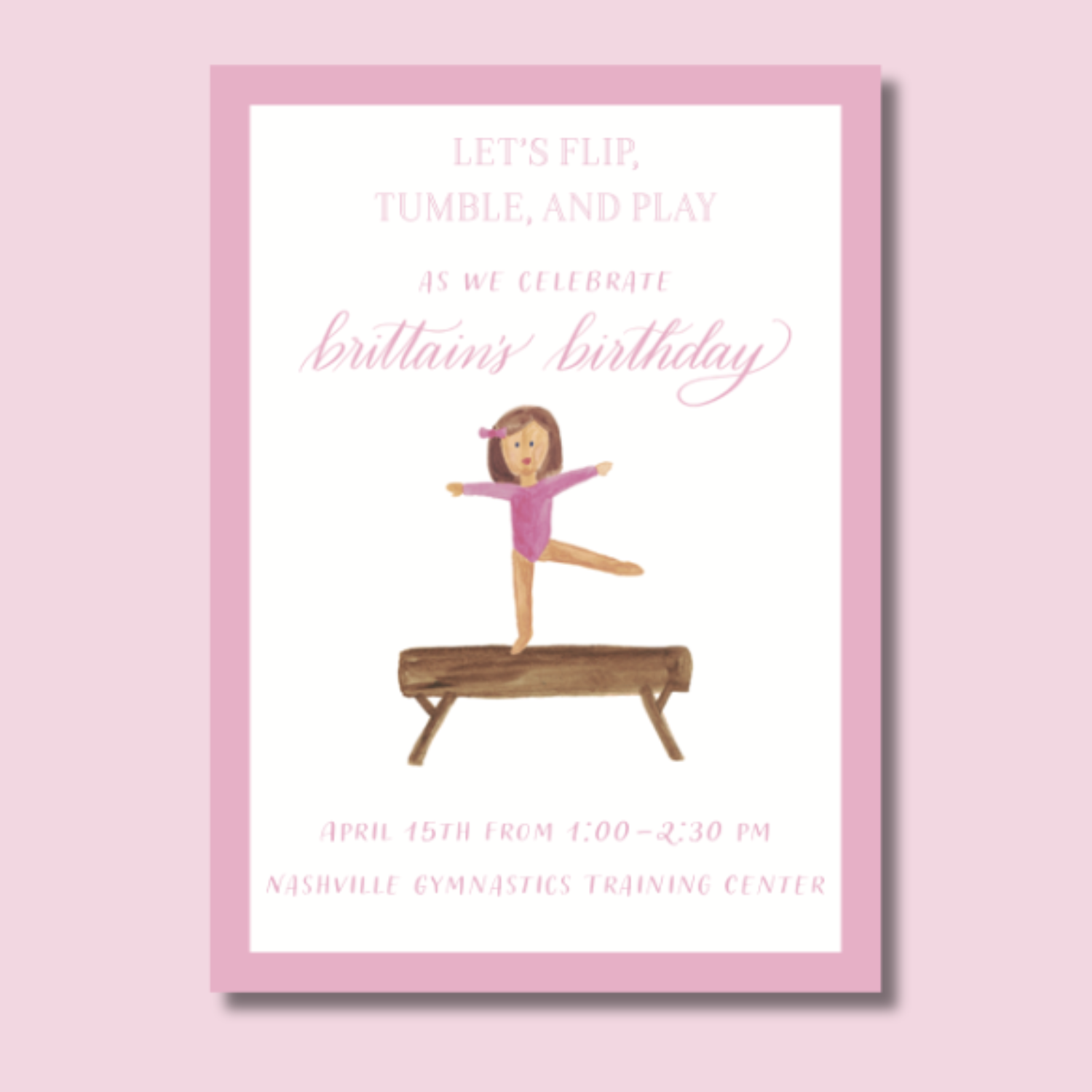 Gymnastics Invitation