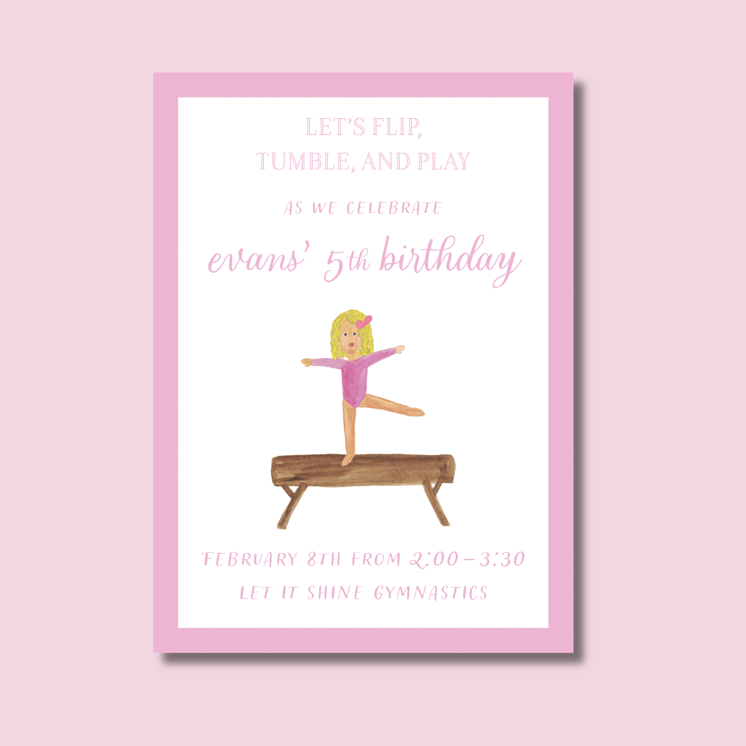 Gymnastics Invitation