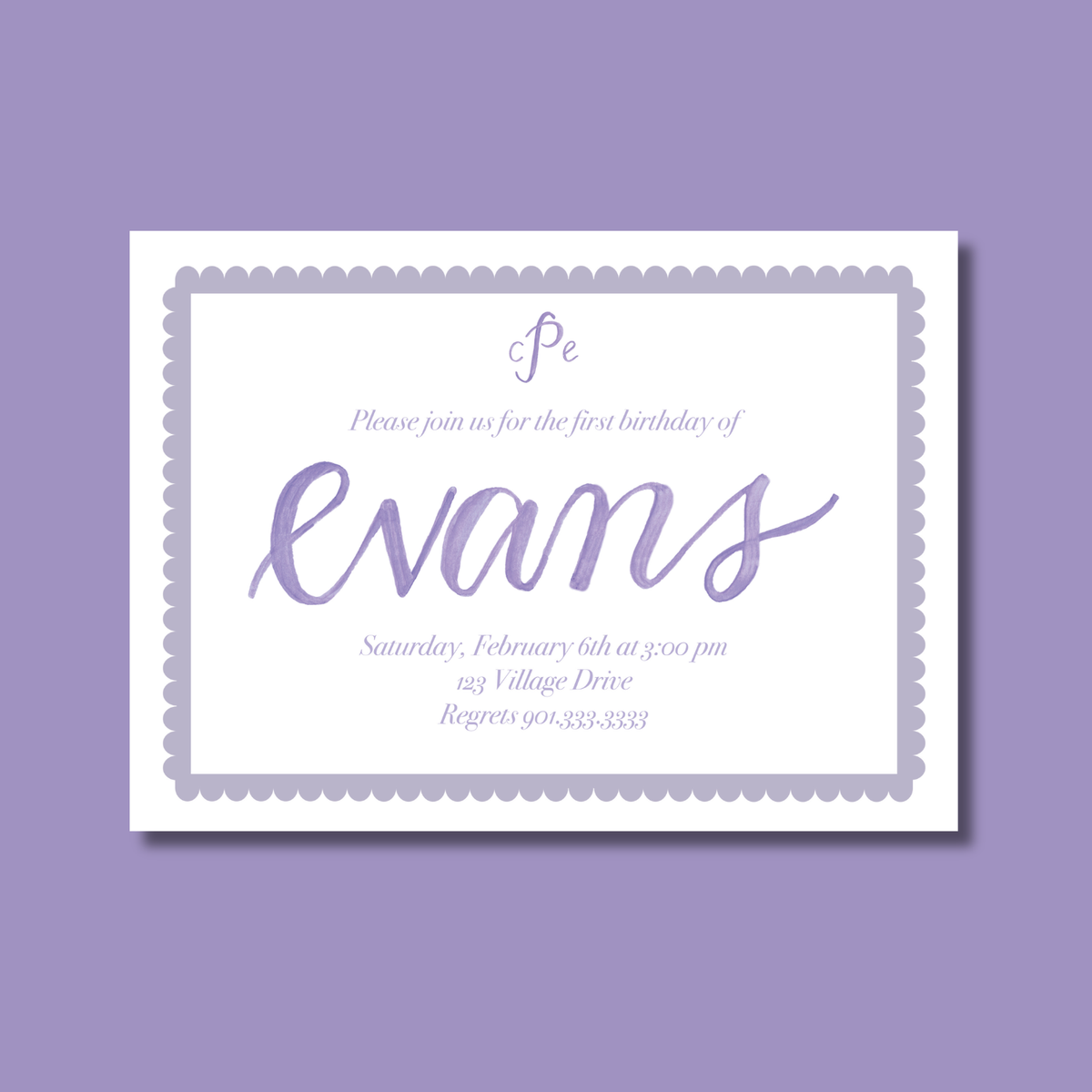 Scallop Border Invitation