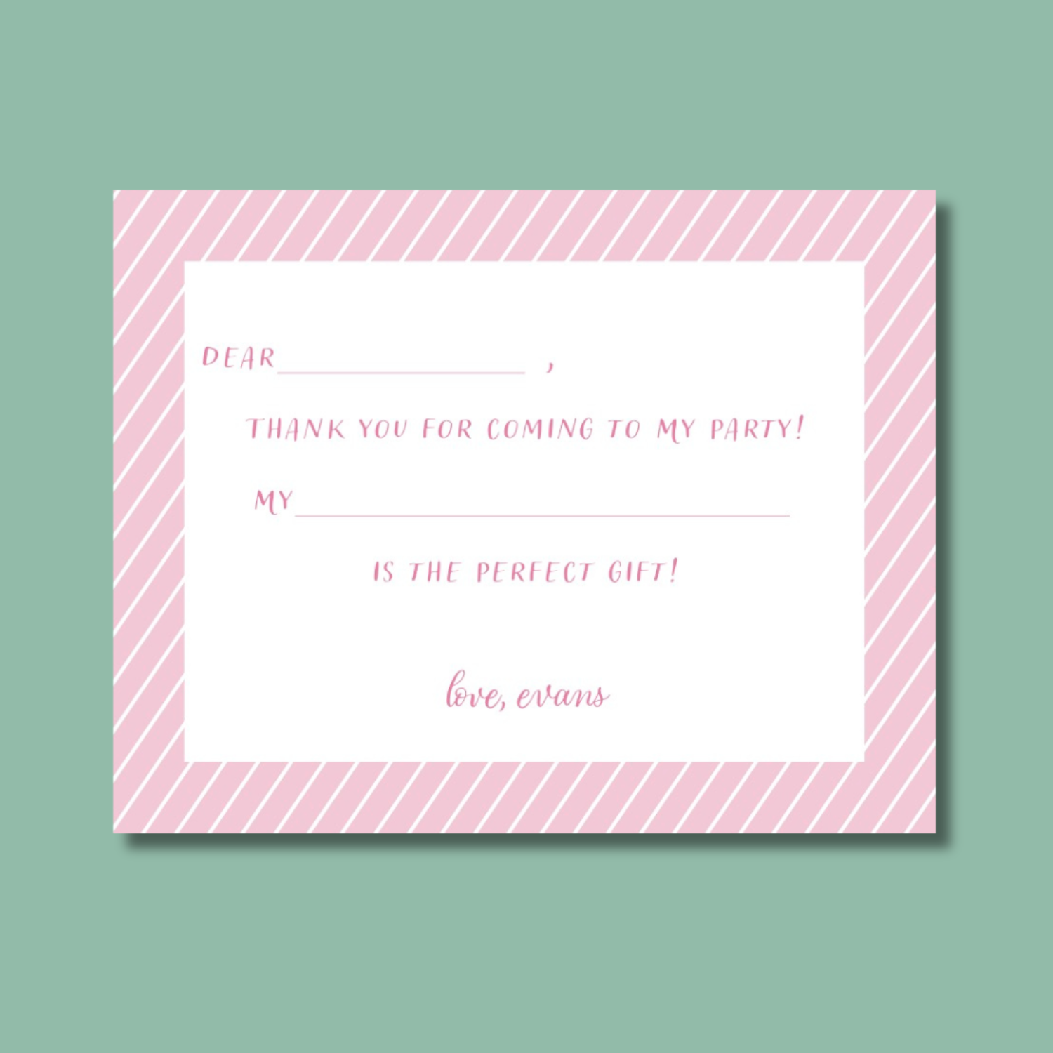 Tumbling Thank You Cards