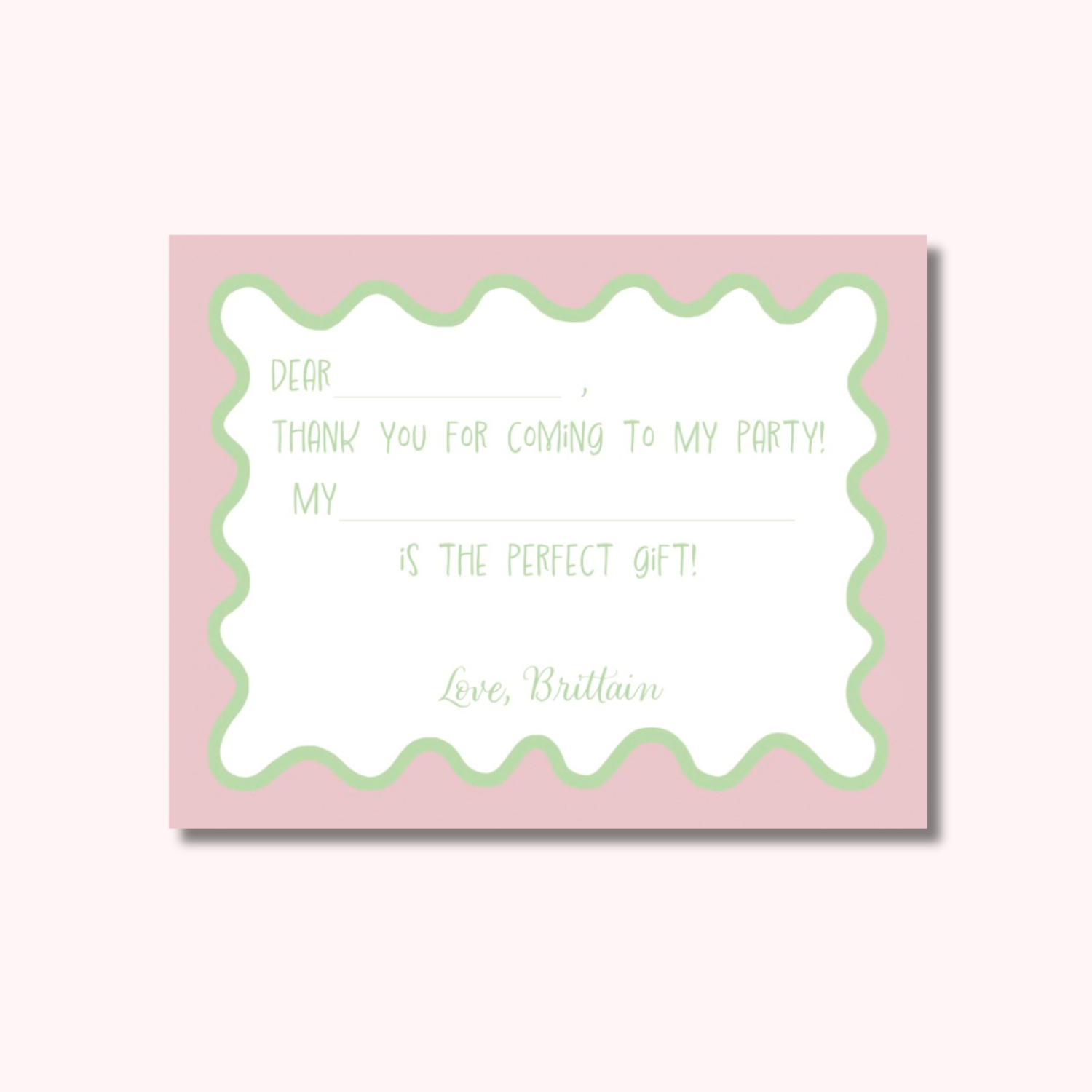 Wavy Border Thank You Notes