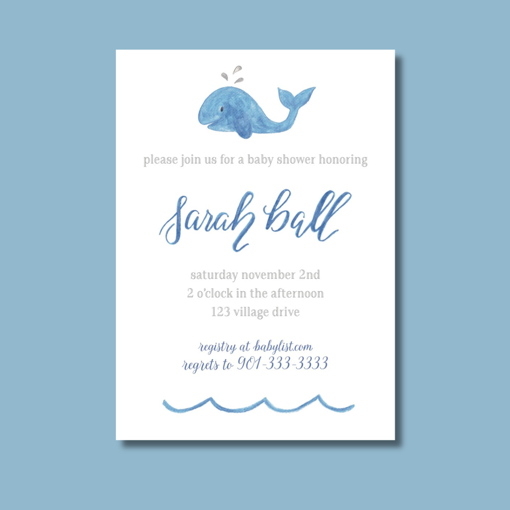 Whale Baby Shower Invitation