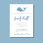 Whale Baby Shower Invitation